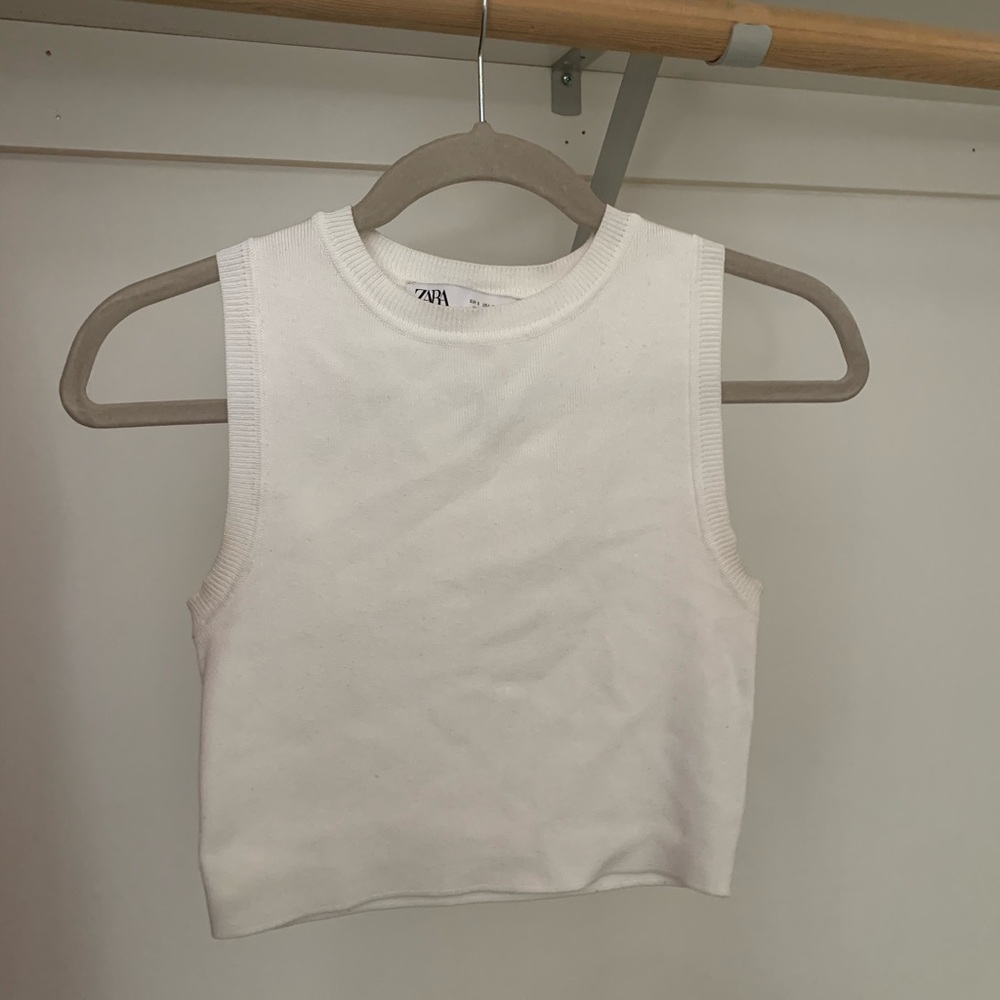 Zara Ribbed Cropped Tank